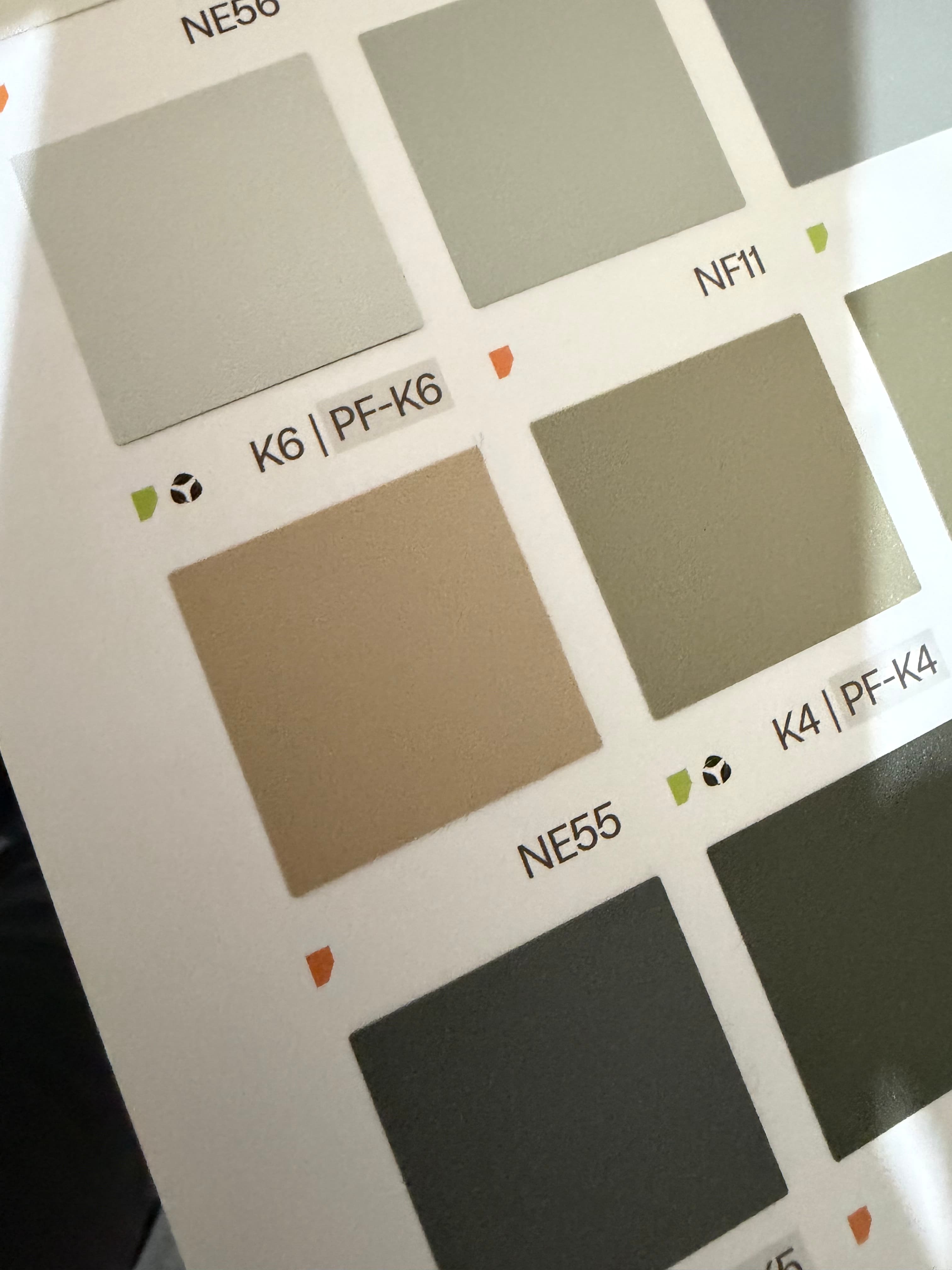 Kitchen wrap finish swatches in natural tones for Sheffield homes